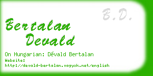 bertalan devald business card
